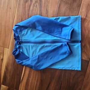 Cat & Jack blue zip-up long-sleeved rashguard~UV 50 protective
